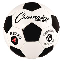 Picture of Champion Sports RETRO4 Retro Soccer Ball, Black & White - Size 4