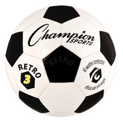 Picture of Champion Sports RETRO3 Retro Soccer Ball, Black & White - Size 3
