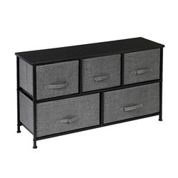 Picture of 212 Main PHO-0RT8FE81-US MDF 5-Drawer Dresser with 2-Layer Storage Rack Household Organizer Furniture - Dark Gray