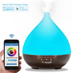 Picture of 212 Main HO10708MKPTR-US 300 ml Sangdo Generation-2 Essential Oil Aroma Diffuser with Smart-Phone App Control with Android Cool Mist Aroma Humidifier with 7-Colored LED Lights