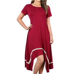 Picture of 212 Main BYI7CL002R92-US Womens Liebeye Summer Short Sleeve Asymmetrical Tunic T-Shirt