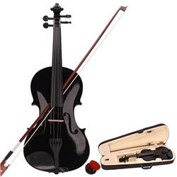 Picture of 212 Main PEL-0IK4EIZJ-US Pine 4-4 Black Solid Wood Acoustic Violin Case Bow Rosin