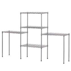 Picture of 212 Main PHO-0QINQXZ1-US Metal Storage Shelf Standing Rack Organization for Kitchen Microwave Oven Rack - Silver