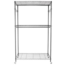 Picture of 212 Main PHO-0REWC5NF-US Double-Layer Mesh Garment Rack Hanger with Upper & Lower Hanging Rods Dusting - Black