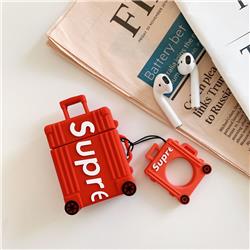 Picture of 212 Main PEL-09A41LHP-US Letter Inspired Silicon Suitcase & Airpods Case Cover with Ring Holder&#44; Red