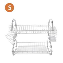 Picture of 212 Main PHO-0QI26Q9Q-US 2-Tier Dish Drying Rust-Proof Dish Rack Utensil Holder for Kitchen Counter Top - Silver