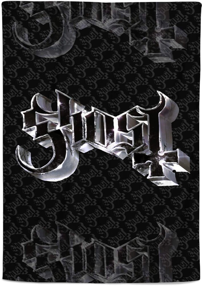 5061098718982 Ghost Chrome Logo Fleece Throw Blanket - 60 x 80 in.