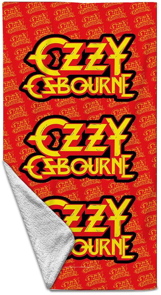 5056921705130 Ozzy Osbourne Logo Beach Towel, Red