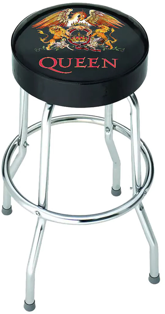 5060937964474 Queen Classic Crest Bar Stool, Black & Chrome