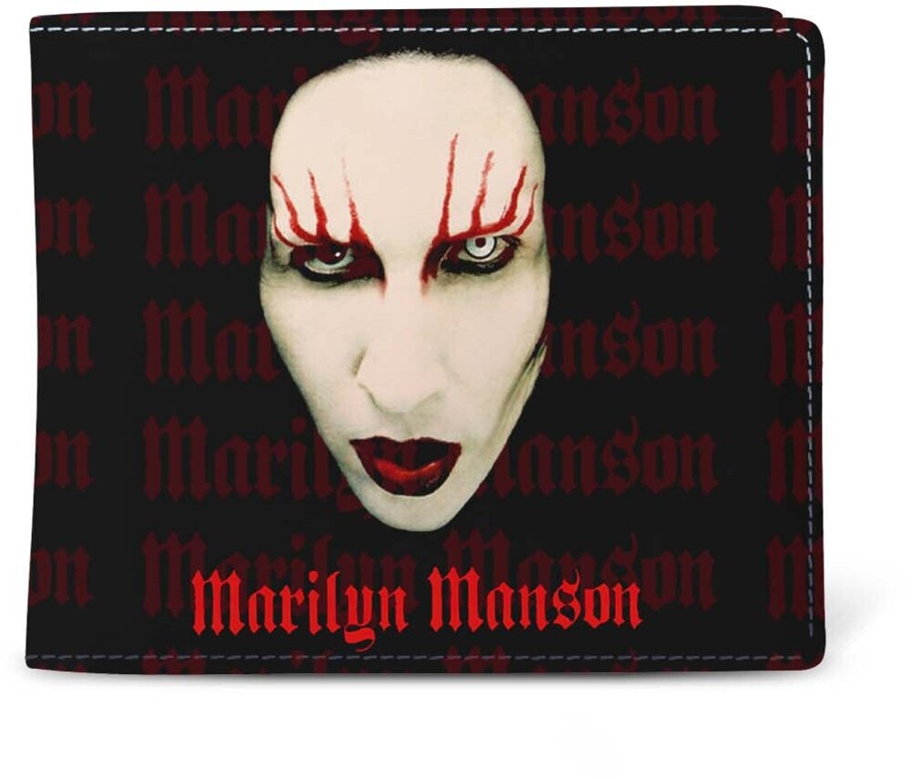 5061098714359 Marilyn Manson Red & Lips Logo Wallet, Black