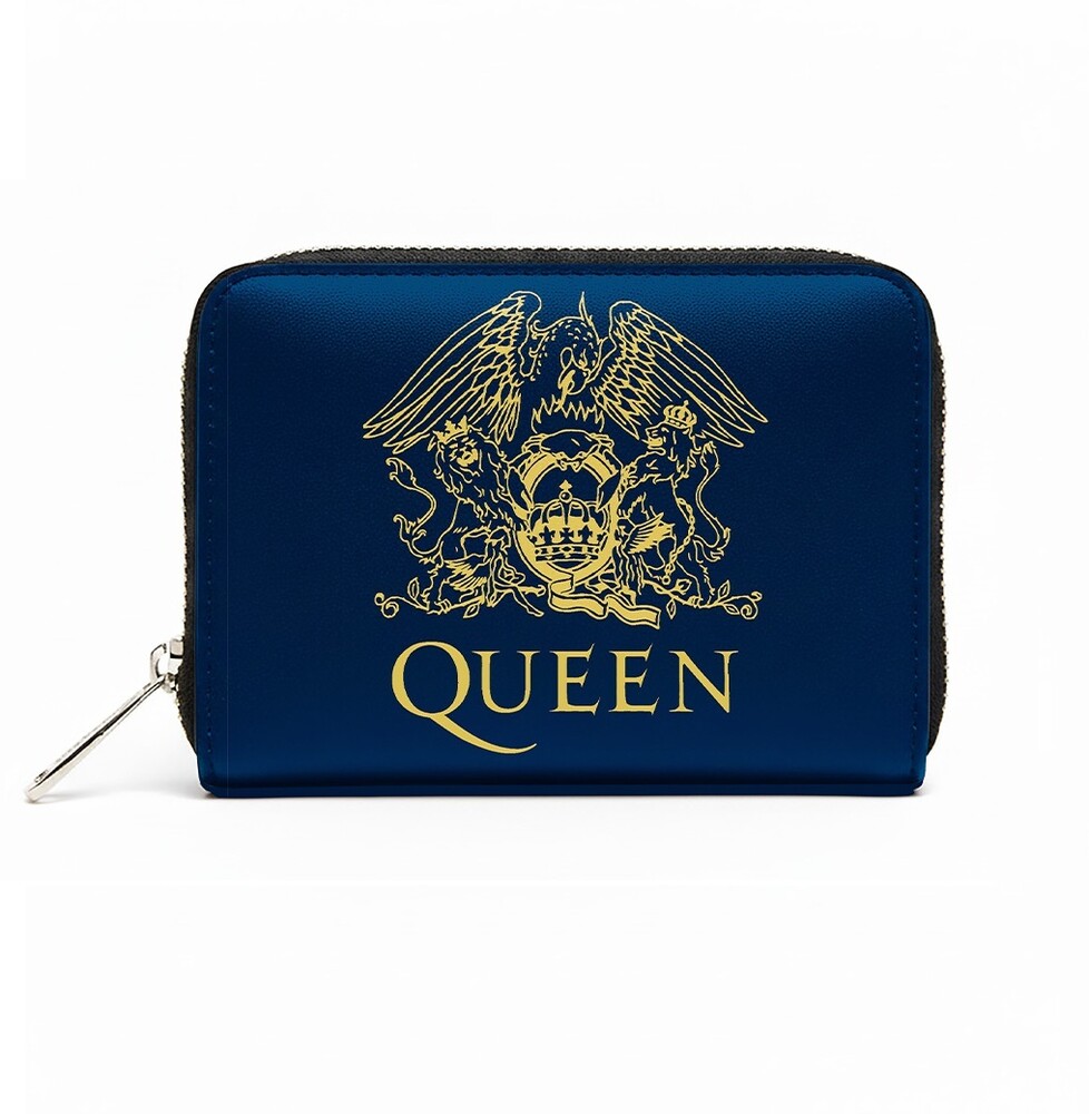 5061098715974 Queen Gold Crest Logo Purse, Navy Blue