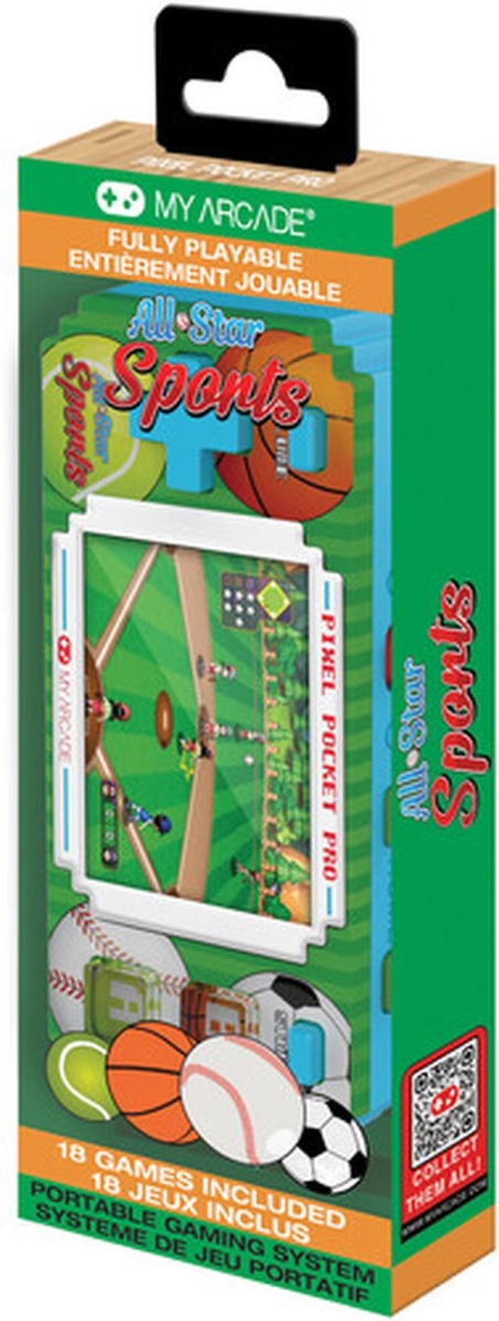 My Arcade 845620039449 DGUN-3944 All-Star Sports Pixel Pocket Pro Portable Handheld Gaming System
