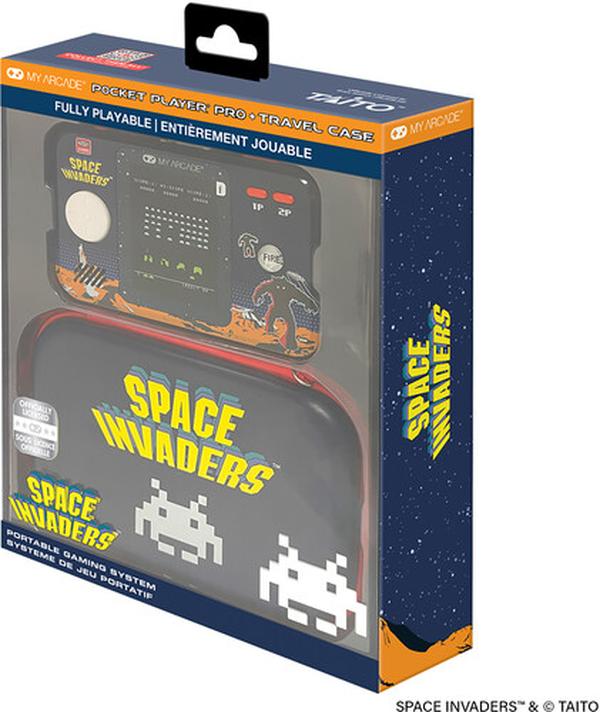My Arcade 845620071500 DGUNL-7150 Space Invaders Pocket Player Pro Portable Handheld Gaming System with Travel Case