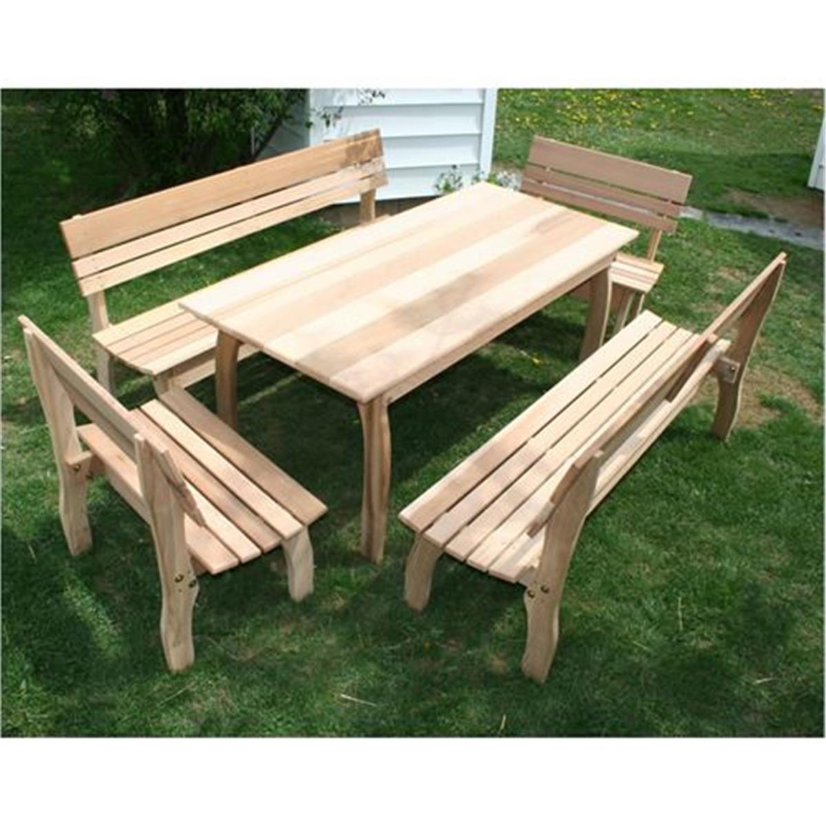 ELY70CTT4BBCVD 70 x 32 in. Cedar Chickadee Dining Set