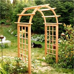 EY48ARCVD 48 in. Cedar Arched Arbor with Opening