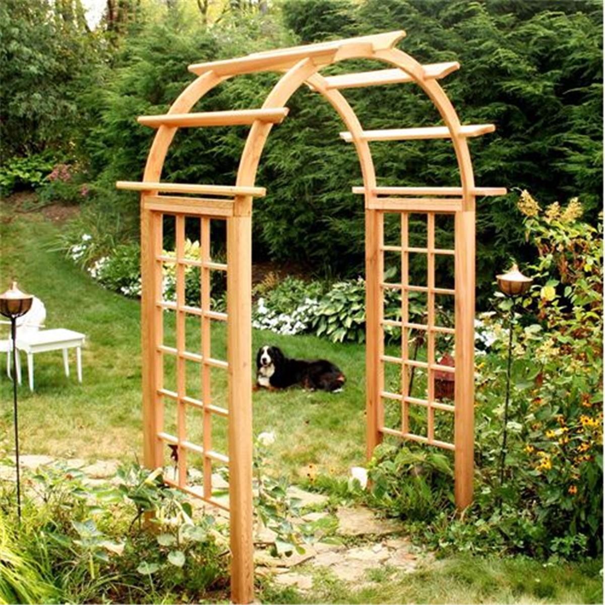 60 in. Cedar Arched Arbor with Opening