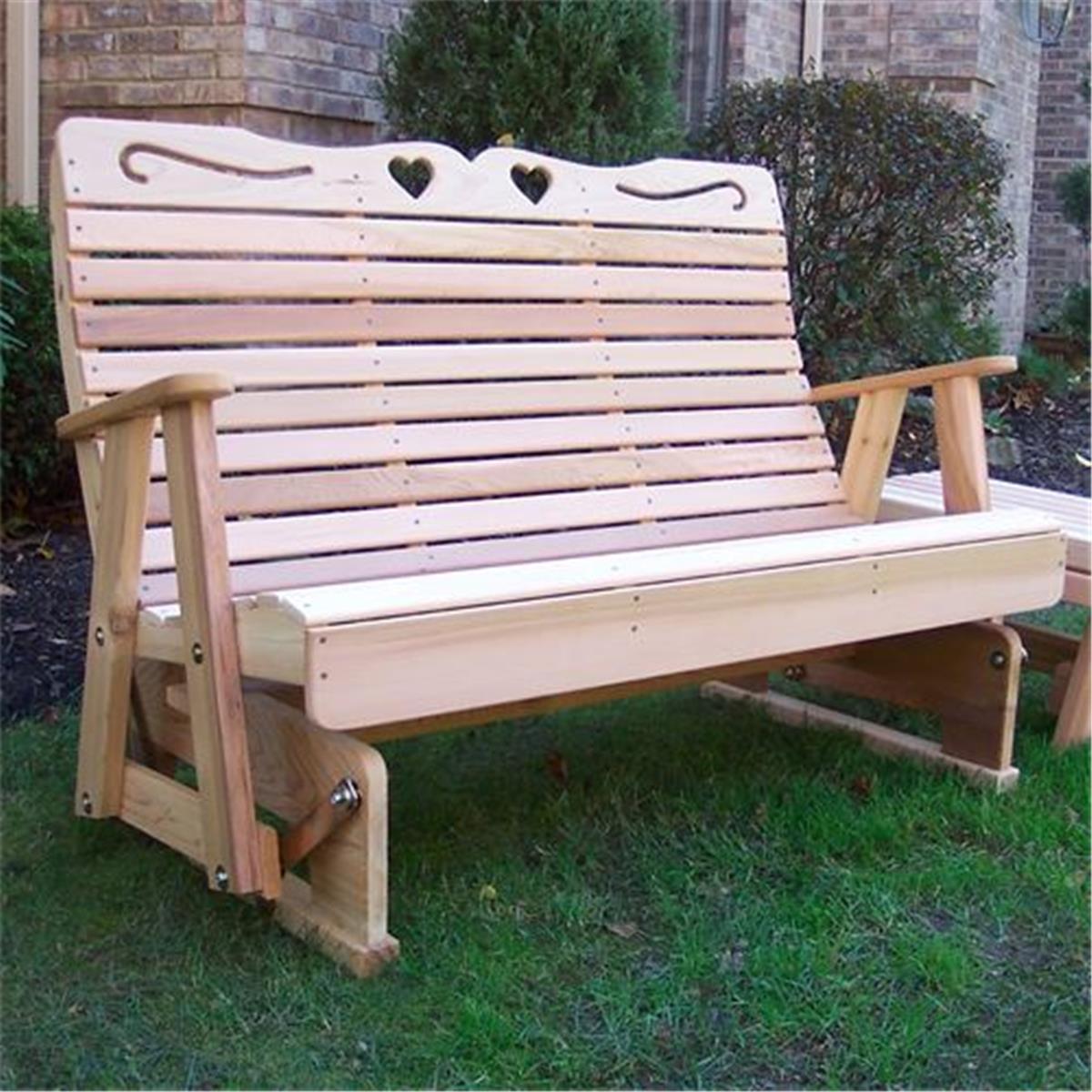 4 ft. Cedar Royal Country Hearts Rocking Glider