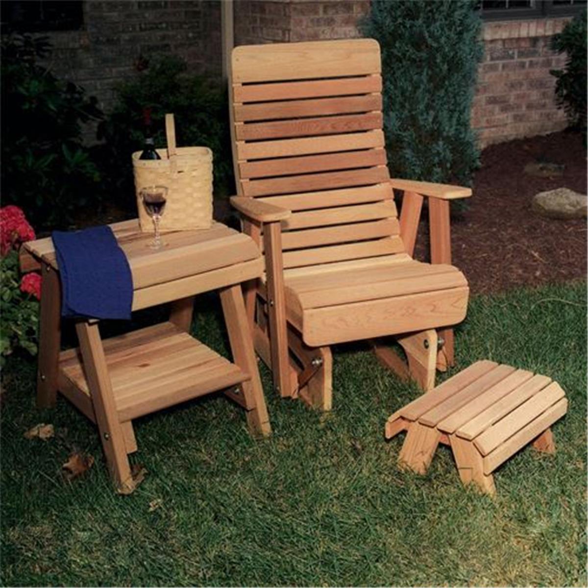 Cedar Twin Ponds Rocking Glider Chair Set