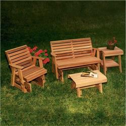 Cedar Rocking Classic Gliders & Tables Set