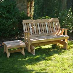 WRF5SEGSETCVD Cedar Countryside Rocking Glider & Table Set