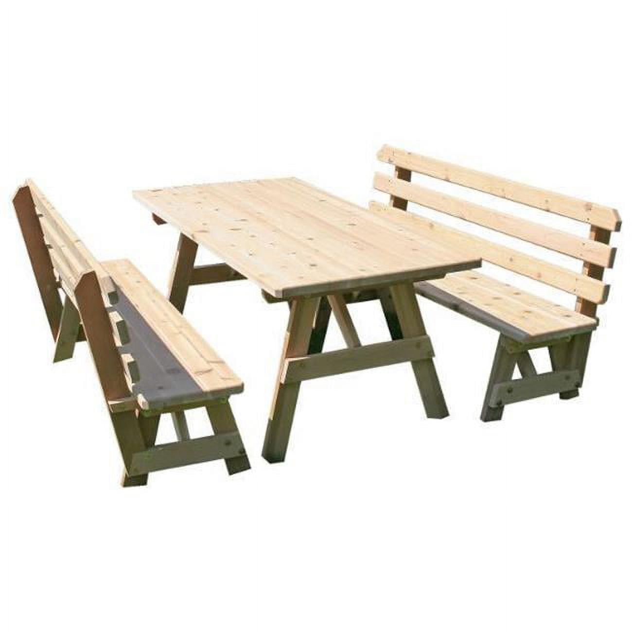 Picture of Creekvine Designs WF27WTBB4-2CVD 27 in. Wide 4 ft. Classic Family Red Cedar Picnic Table with 4 ft. 2 Backed Benches