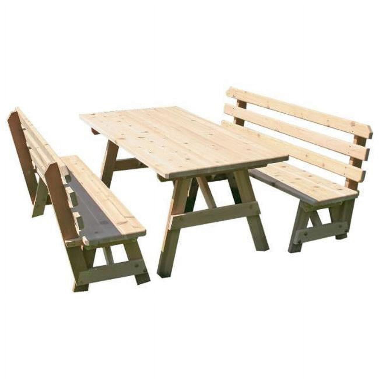 Picture of Creekvine Designs WF27WTBB6-2CVD 27 in. Wide 6 ft. Classic Family Red Cedar Picnic Table with 6 ft. 2 Backed Benches