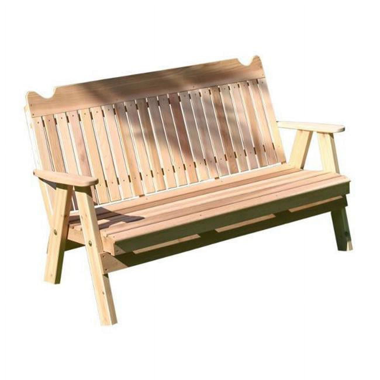 WF5SBB-2CVD 5 ft. Red Cedar Straight Back English Garden Bench