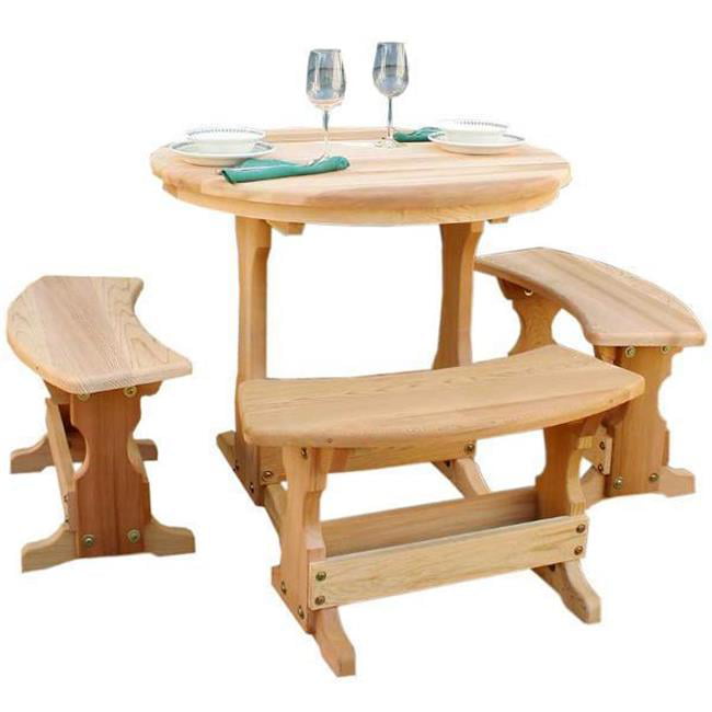 57 in Cedar Round Trestle Dining Set