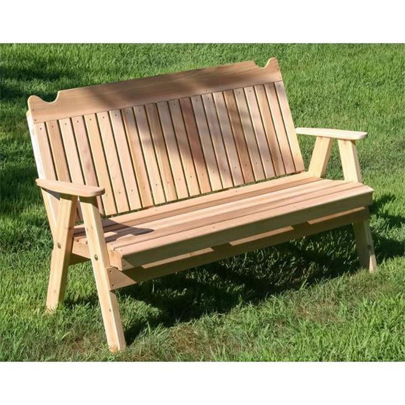 WF6SBB-2CVD 6 ft. Red Cedar Straight Back English Garden Bench