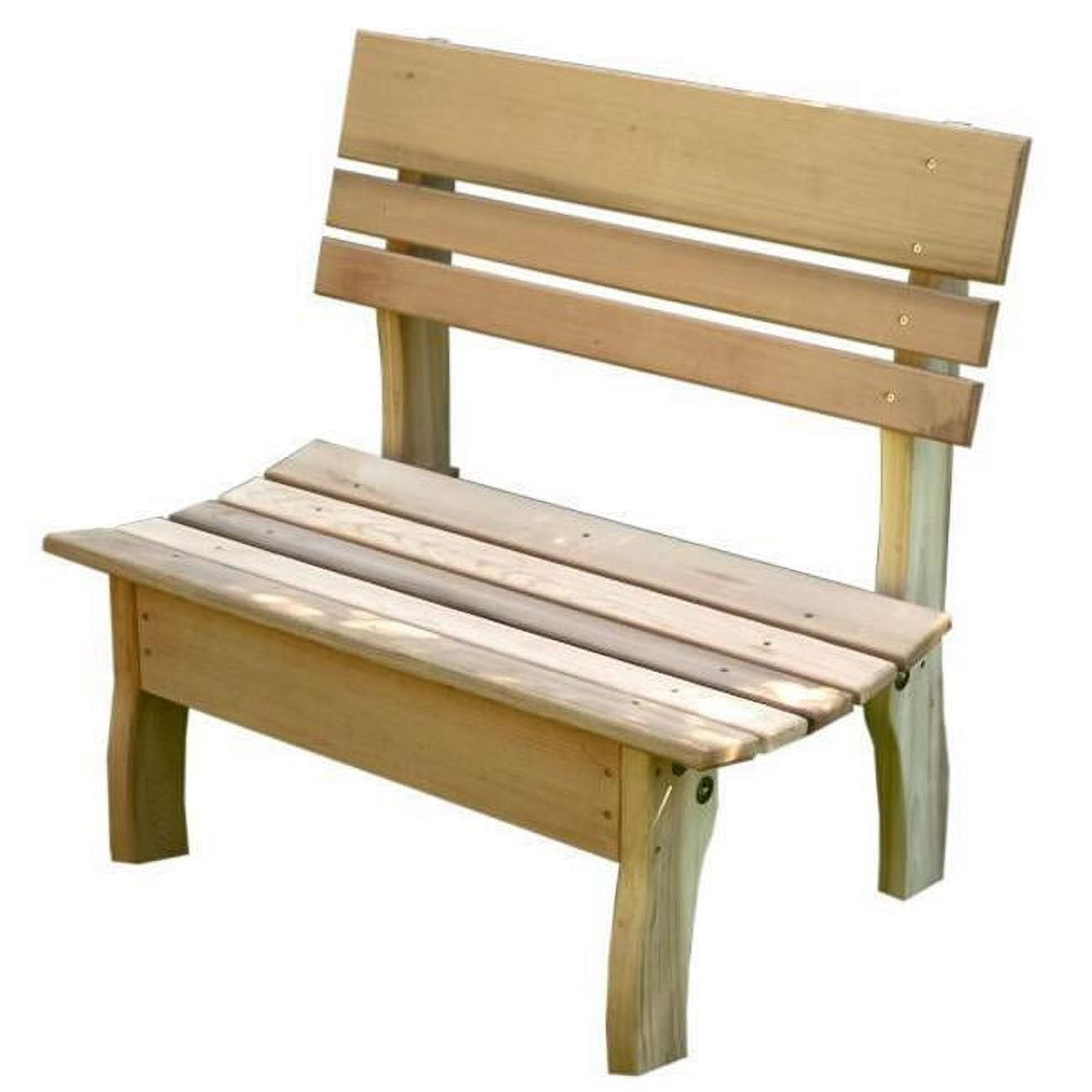 Picture of Creekvine Designs ELY58CTBB-2CVD 58 in. Red Cedar Chickadee Backed Bench