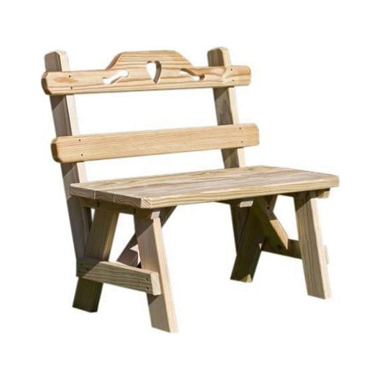 40 in. Treated Pine Bench with Hearts