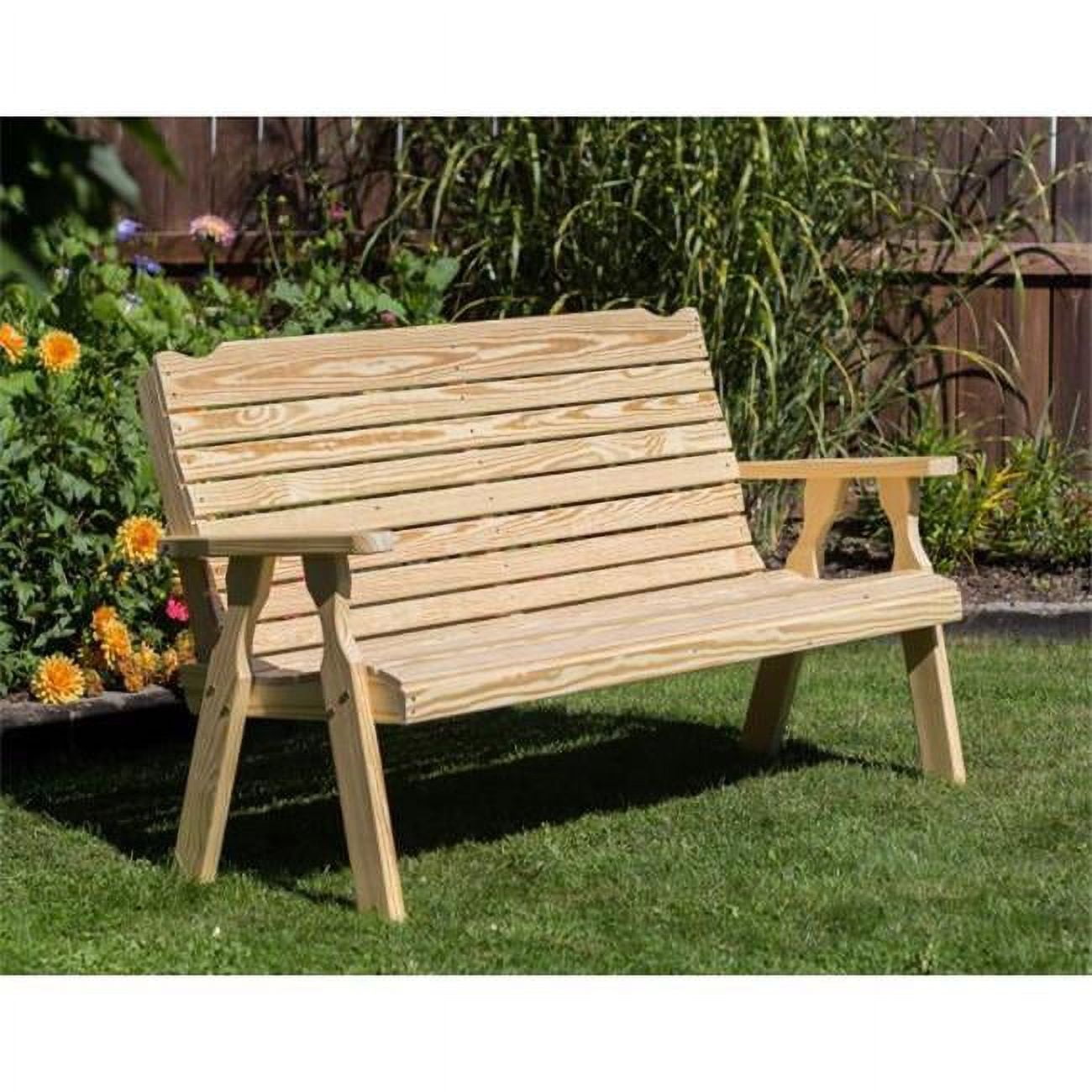 53 in. Treated Pine Crossback Garden Bench