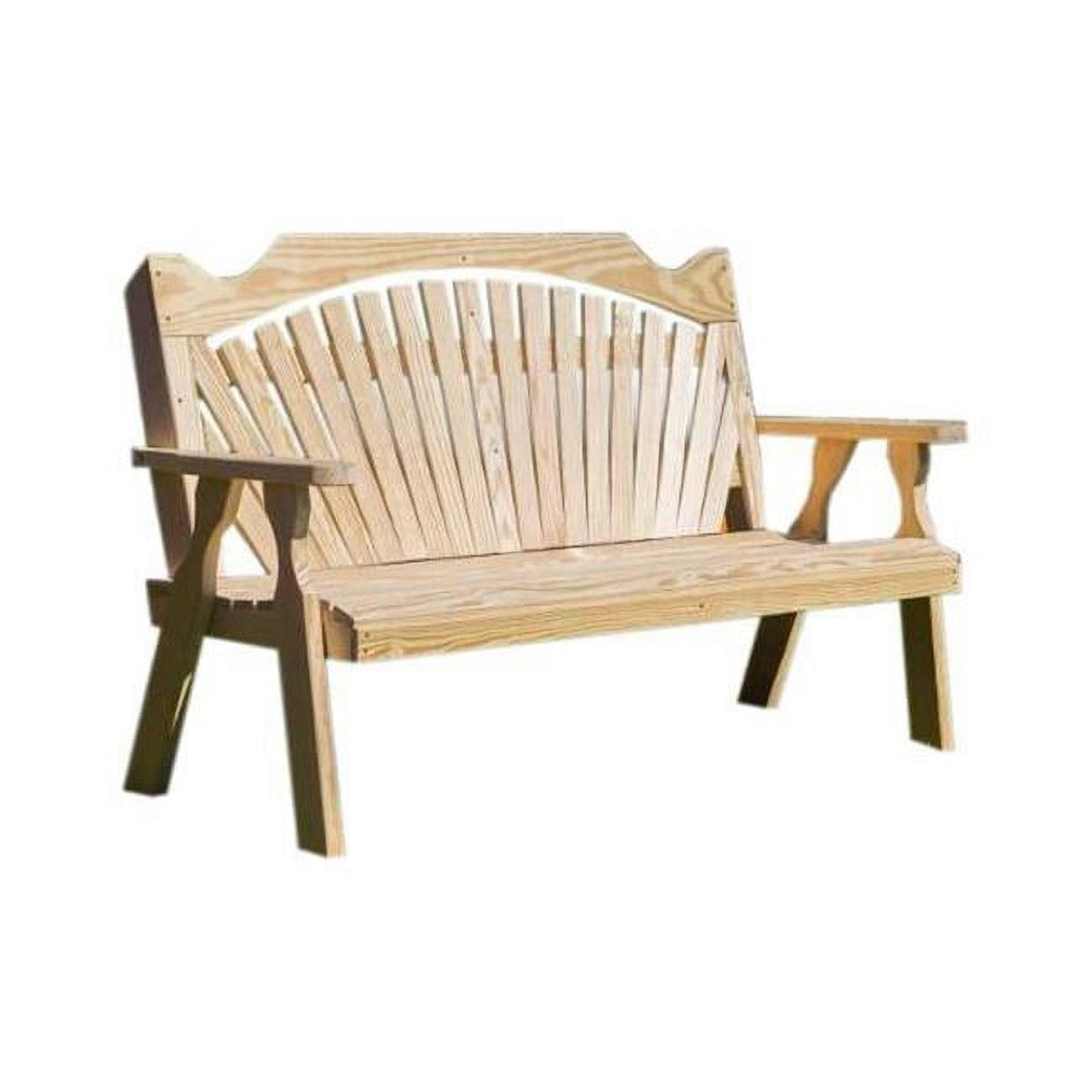 53 in. Treated Pine Fanback Garden Bench