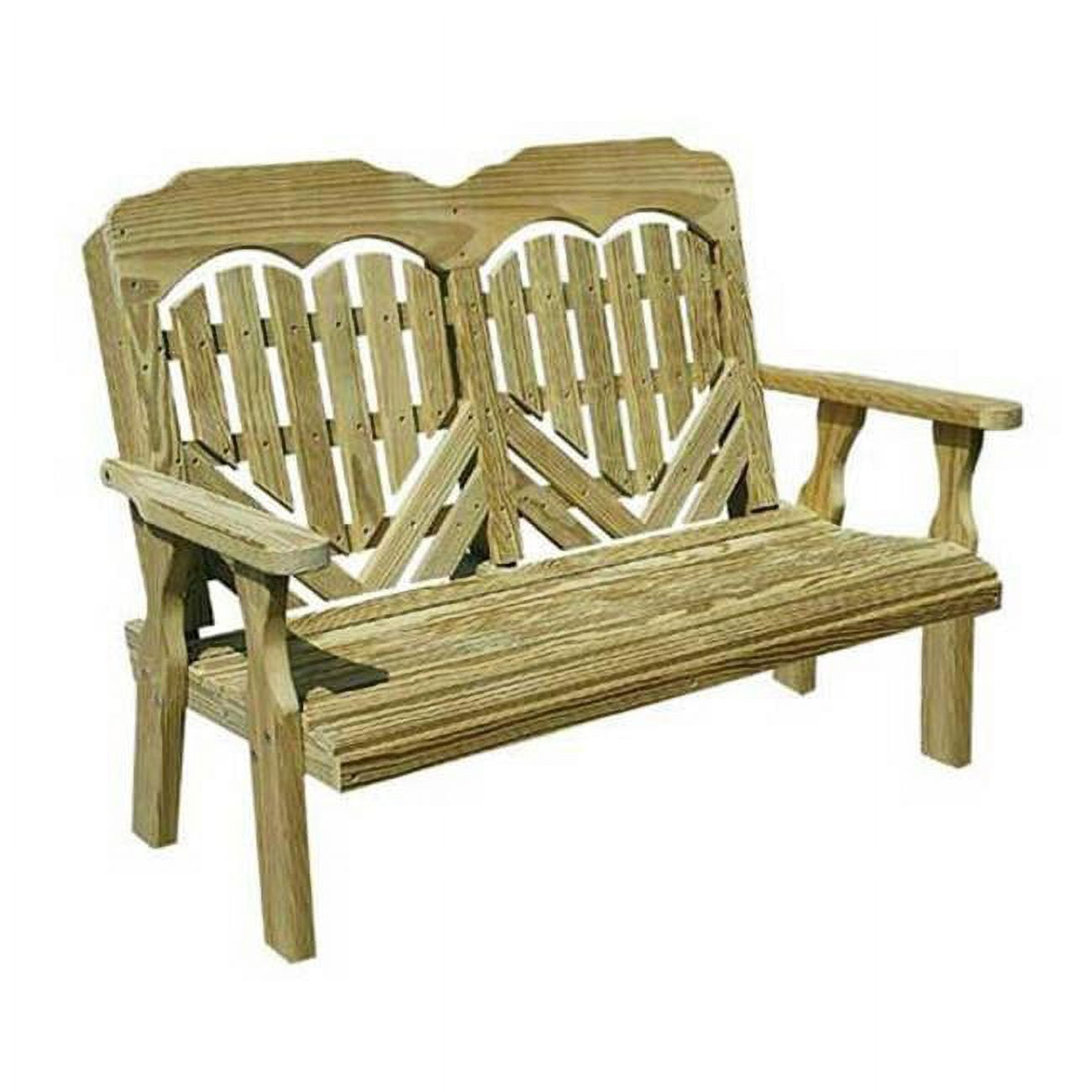 64 in. Treated Pine Heartback Garden Bench