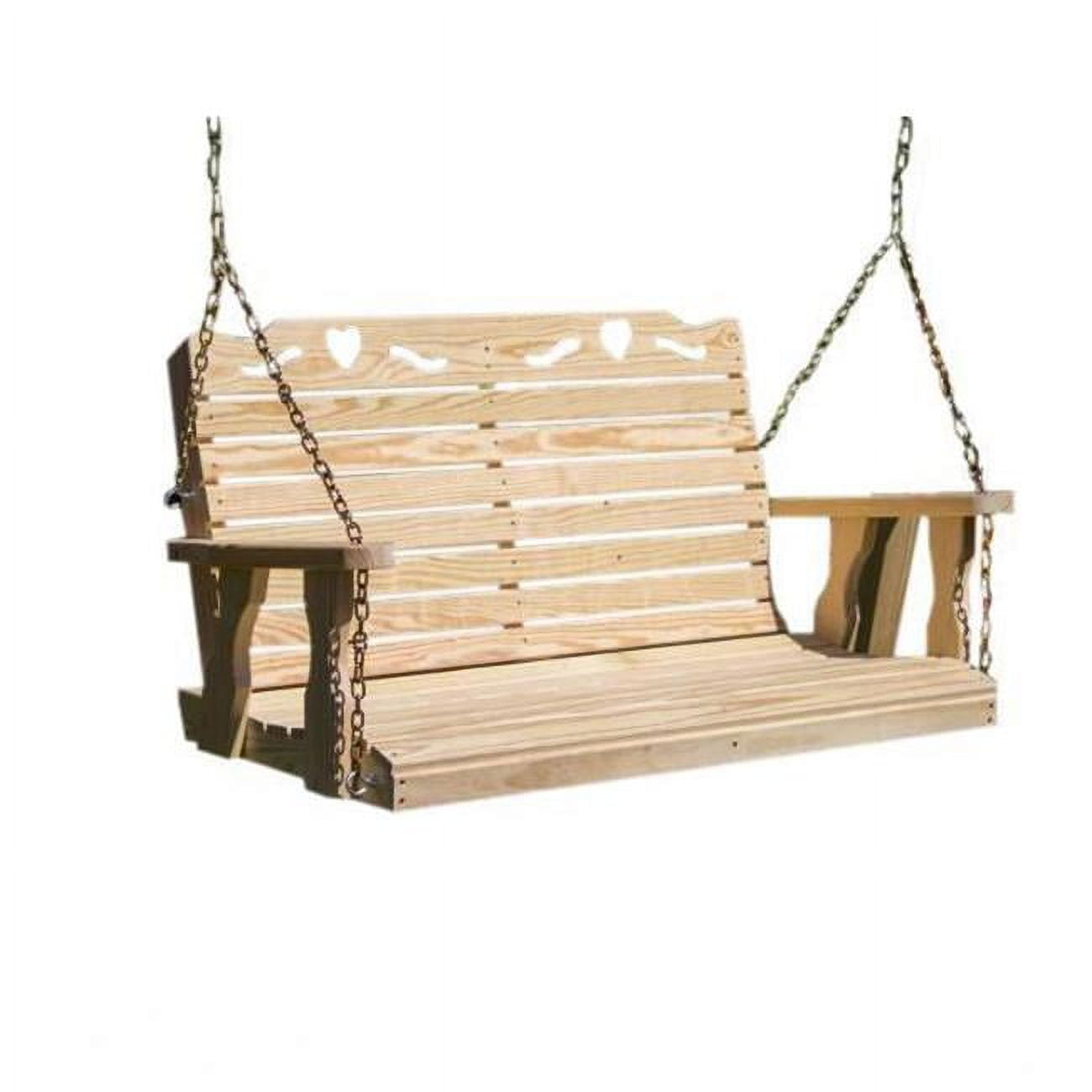 Picture of Creekvine Designs FS48CBHCVD 53 in. Treated Pine Crossback with Heart Porch Swing