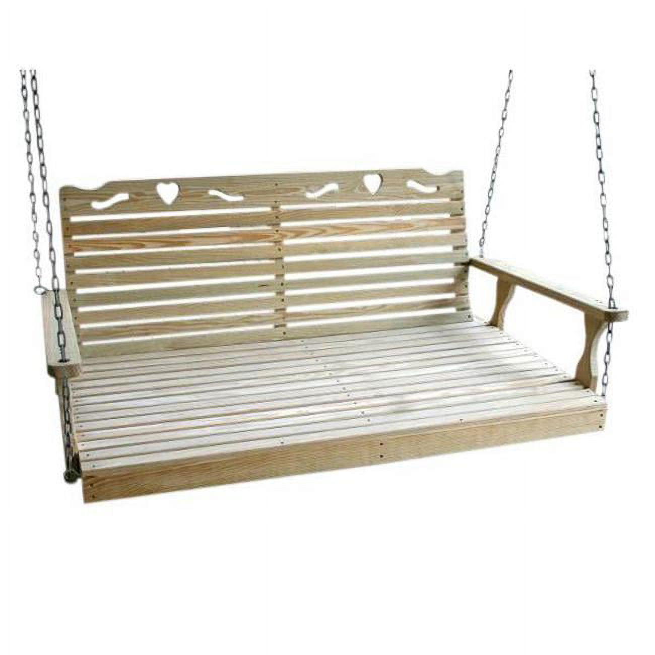 Picture of Creekvine Designs FTSBED60CHCVD 60 in. Treated Pine Crossback with Hearts Swingbed