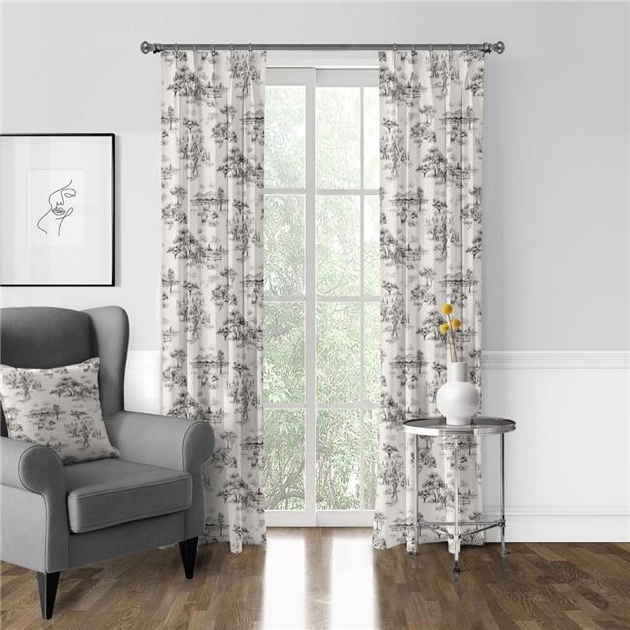 Picture of 6ix Tailors AUC-DON-GRA-DP-50132-PR 50 x 132 in. Auclair Gray Pole Top Drapery Panel Pair