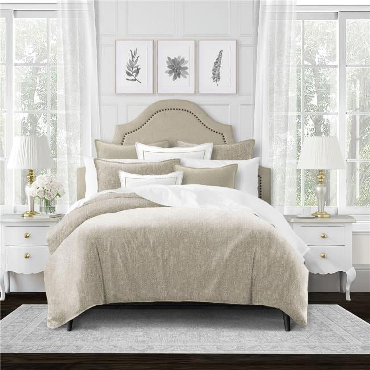 Picture of 6ix Tailors STO-WHE-CVT-TW-3PC Stonewall Wheat Twin Size Coverlet & 1 Pillow Sham Set - 3 Piece