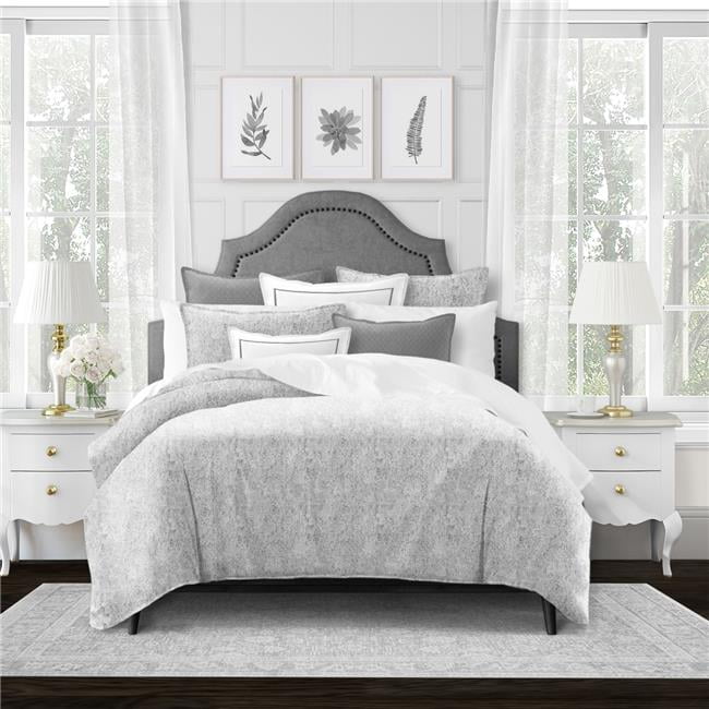 Picture of 6ix Tailors PER-SIL-CVT-CK-5PC Perry Silver California King Size Coverlet & 2 Pillow Shams Set - 5 Piece