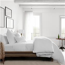 ECL-ELI-WHI-CMF-CK-3PC Eclipse Linen Comforter & 2 Pillow Shams Set, White - California King Size - 3 Piece -  6ix Tailors