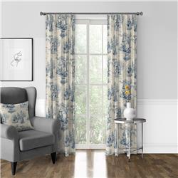 Picture of 6ix Tailors ARC-CLG-BLU-PP-20132-PR Archamps Toile Pinch Pleat Drapery Panel, Blue - 20 x 132 in. - Pack of 2