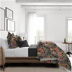 ATH-BLO-CHA-CMF-CK-3PC Athena Linen Comforter & 2 Pillow Shams Set, Charcoal - California King Size - 3 Piece -  6ix Tailors