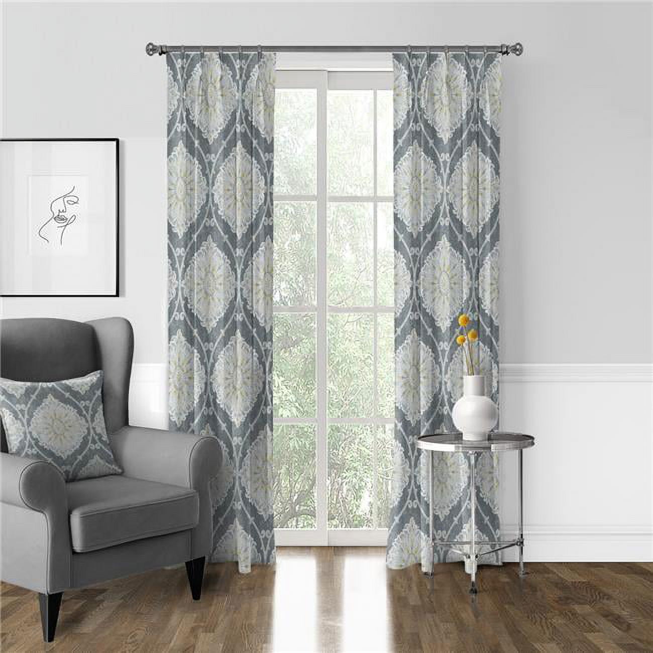 Picture of 6ix Tailors BMY-MOR-GRA-DP-50120-PR 50 x 120 in. Bellamy Pole Top Drapery Panel Pair, Gray