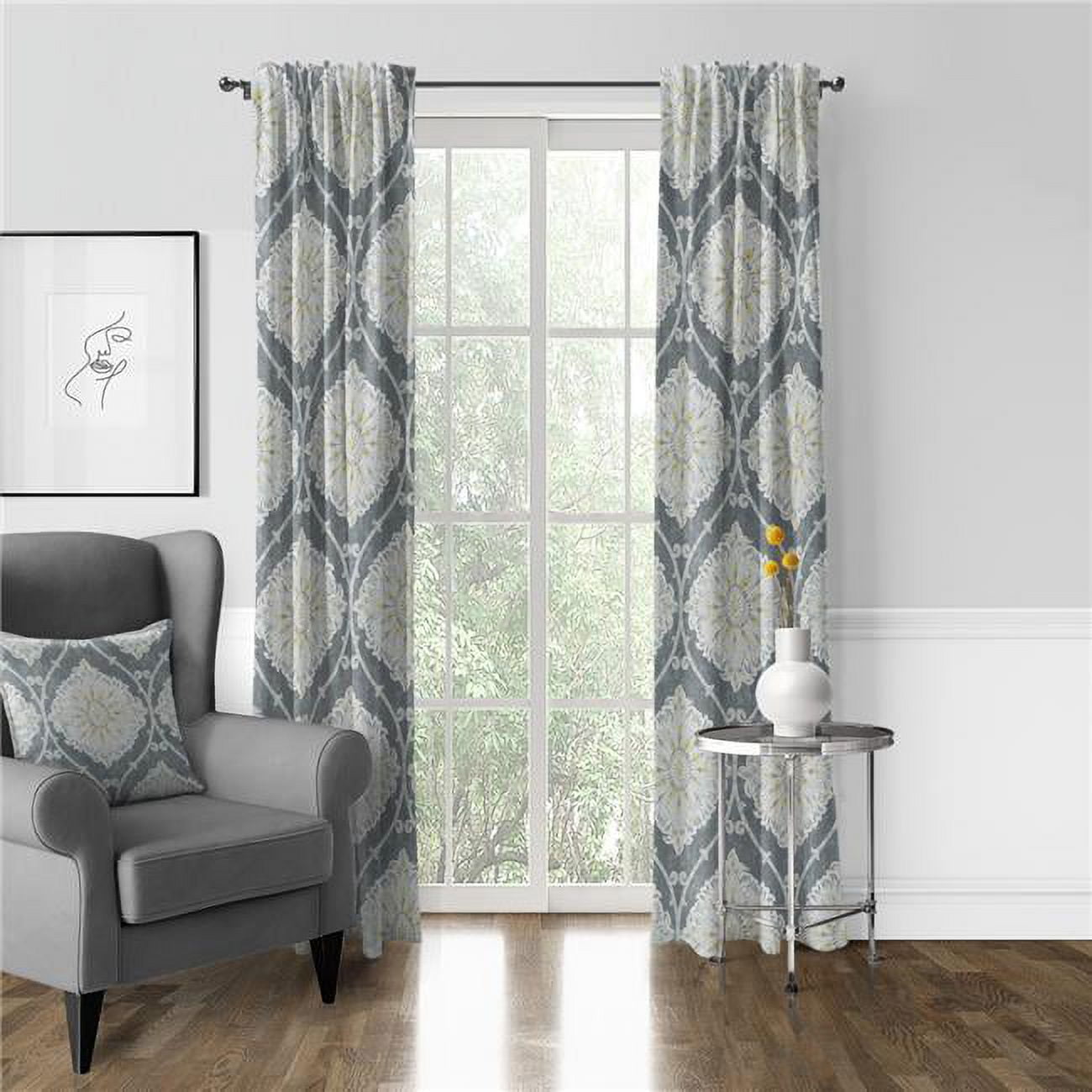 Picture of 6ix Tailors BMY-MOR-GRA-PP-2084-PR 20 x 84 in. Bellamy Pinch Pleat Drapery Panel Pair, Gray
