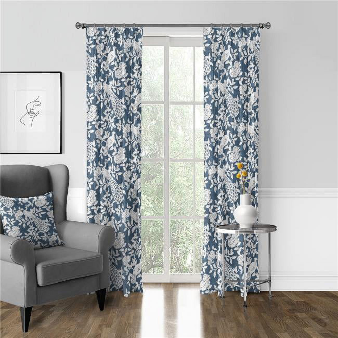Picture of 6ix Tailors LRK-BOF-NAV-DP-50120-PR 50 x 120 in. Lark Pole Top Drapery Panel Pair, Navy