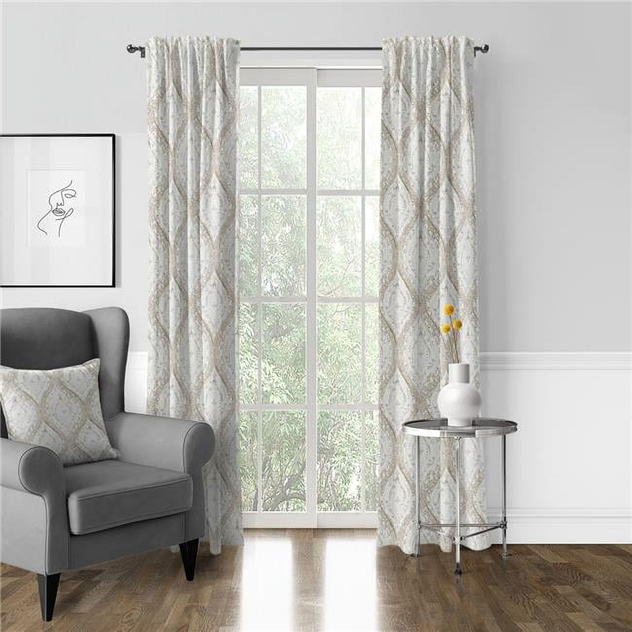 Picture of 6ix Tailors CRE-AUR-LIN-PP-40120-PR 40 x 120 in. Cressida Pinch Pleat Drapery Panel Pair, Linen