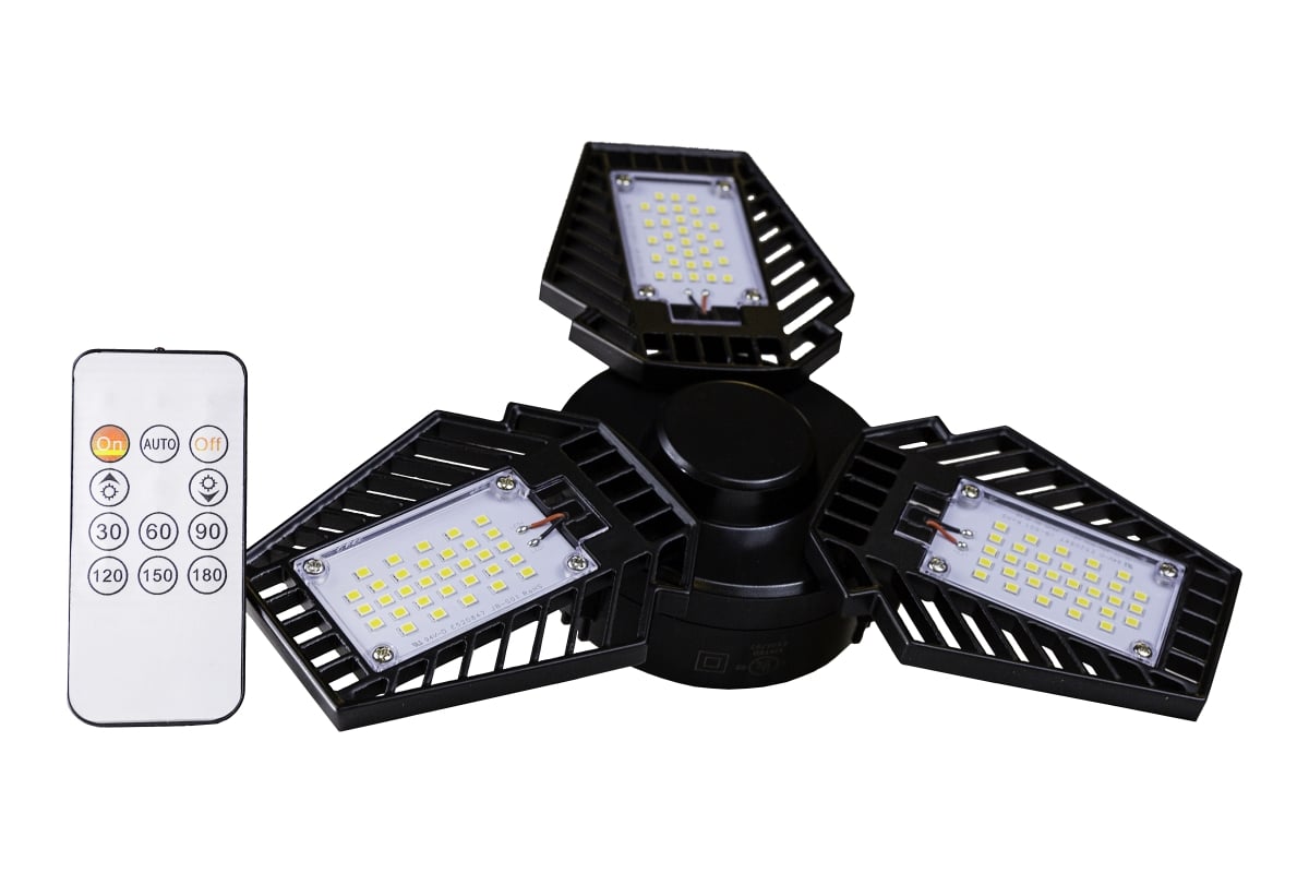 Picture of Pinegreen Lighting CL-BU-G80M-RC 8000 Lumens LED 3-Panel Adjustable Garage & Utility E26 Bulb with Motion Sensor & Remote Control