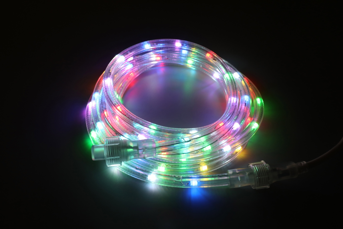 12 ft. Plug-in LED RGB Color Changing Rope Light with Remote Control