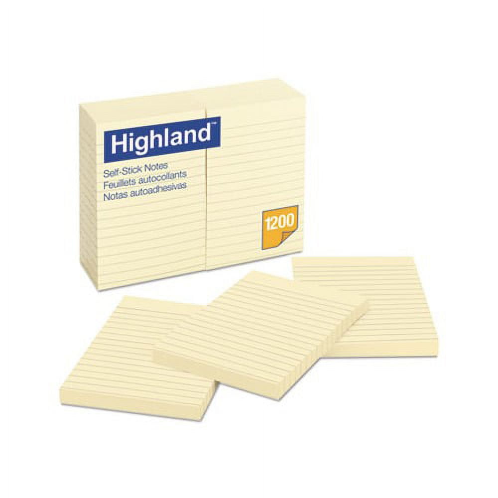 Office Products MMM6609YW Highland Notes, Yellow, 12 Pads per Pack