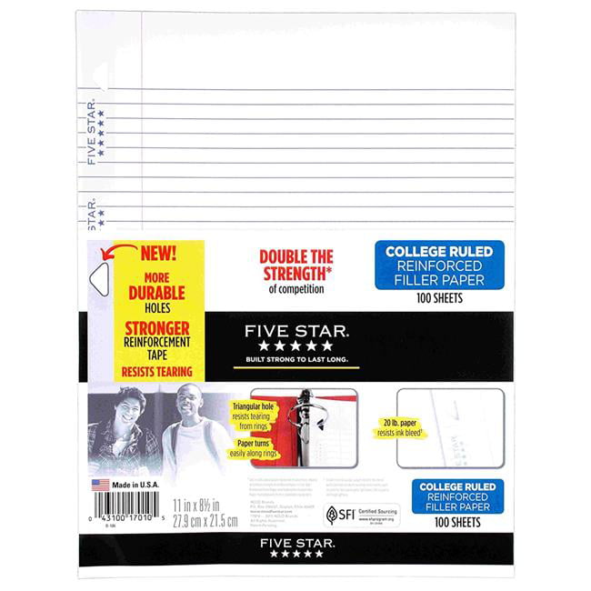 Picture of Acco Brands 17010 Five Star Filler Paper&#44; College Ruled&#44; ReinForced&#44; Loose Leaf Paper - 11 x 8.5 in.